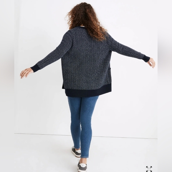 Madewell Bird's Eye Maysfield Cardigan Sweater in Coziest Yarn Womens Small - Picture 10 of 13